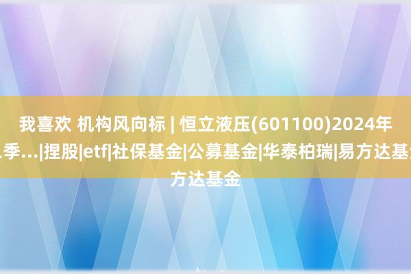 我喜欢 机构风向标 | 恒立液压(601100)2024年二季...|捏股|etf|社保基金|公募基金|华泰柏瑞|易方达基金