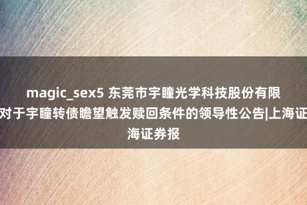 magic_sex5 东莞市宇瞳光学科技股份有限公司对于宇瞳转债瞻望触发赎回条件的领导性公告|上海证券报